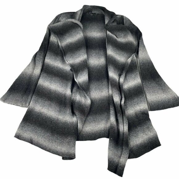 Prana Wool Blend Open Cardigan Black Gray Ombre XS - Picture 1 of 8